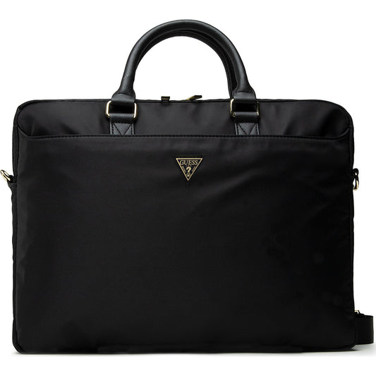 Guess Triangle Logo Tasche für 16-Zoll-Laptop, Schwarz