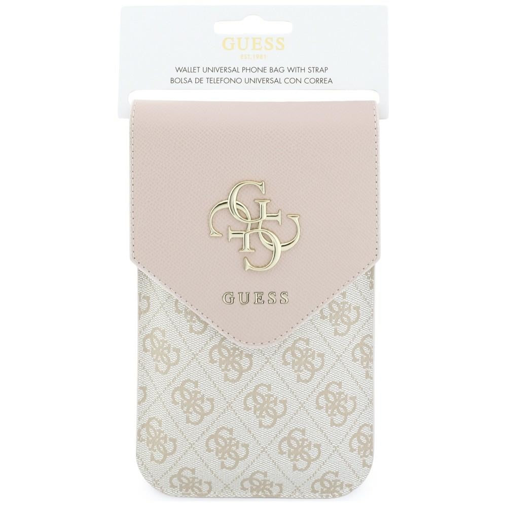 Sac Universel pour Téléphone, Guess, Logo Classique 4G Grainé, Rose