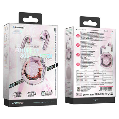 Handsfree Bluetooth Acefast T8, TWS, Rosa