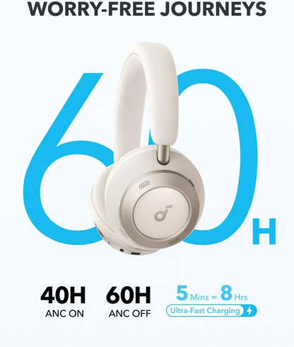 Handsfree Bluetooth Anker Soundcore Space One Pro, A2DP, ANC, Weiß A3062G21