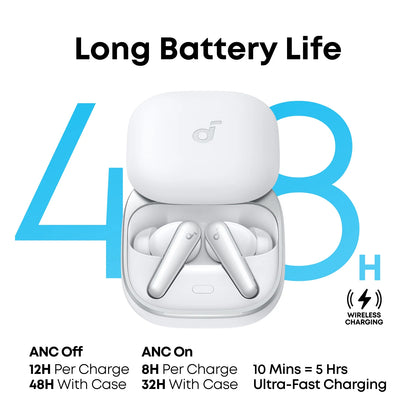 Écouteurs Bluetooth Anker SoundCore Liberty 5, TWS, ANC, Blanc A3957G21