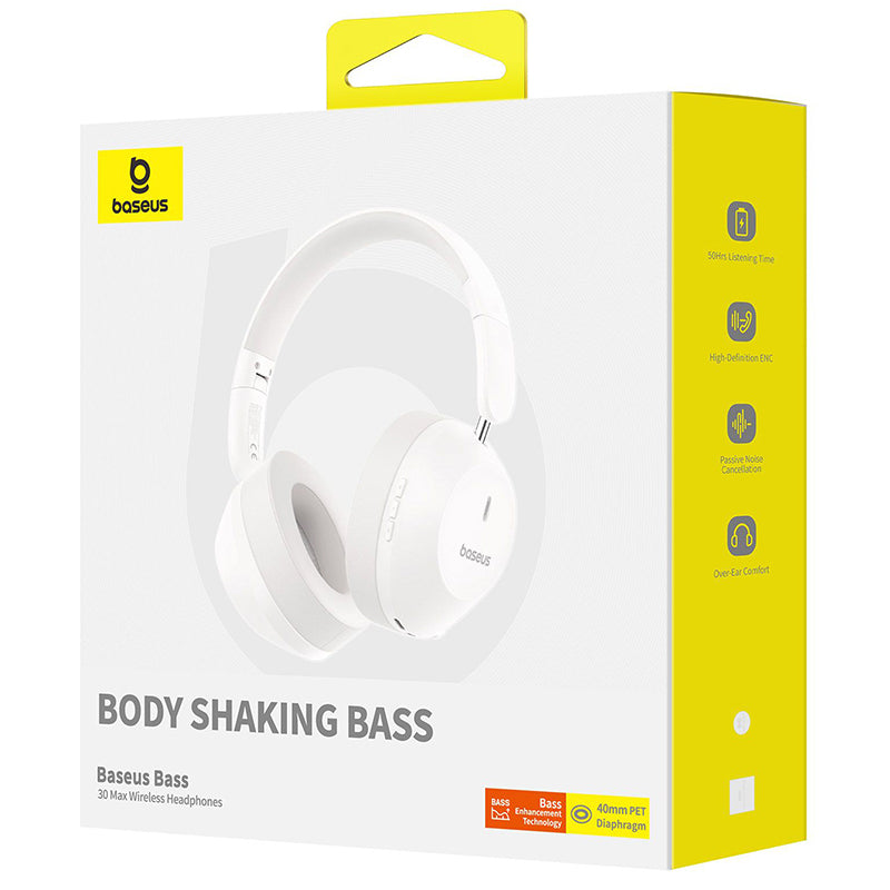Handsfree Bluetooth Baseus Bass 30 Max, A2DP, Weiß A00070700211-00