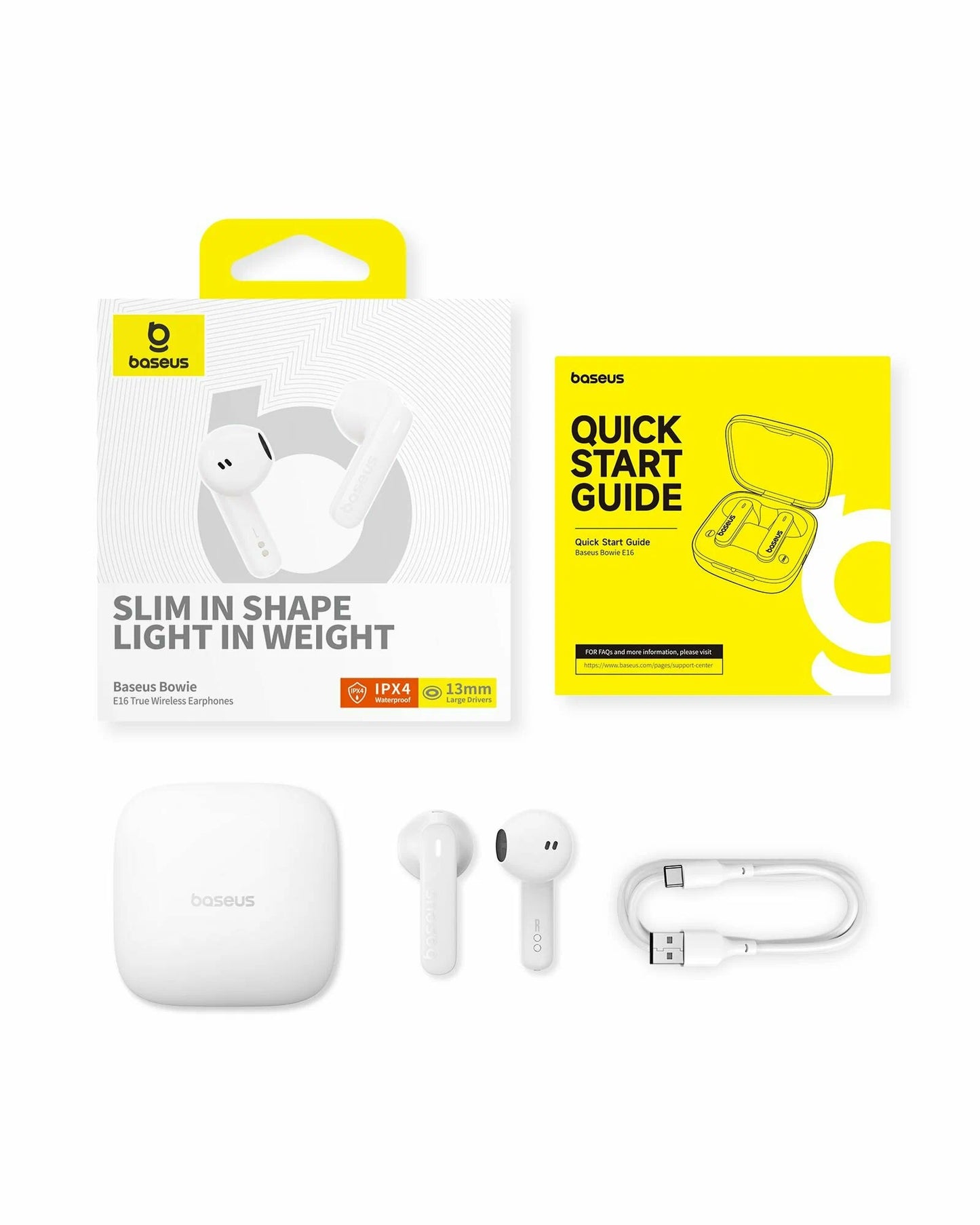Mains libres Bluetooth Baseus Bowie E16, TWS, blanc A00061900223-00 