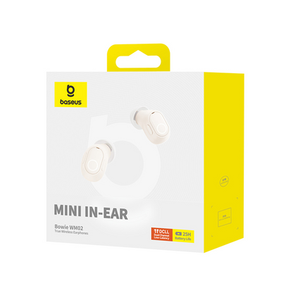Kit mains libres Bluetooth Baseus Bowie WM02, TWS, Blanc, Reconditionné NGTW370202