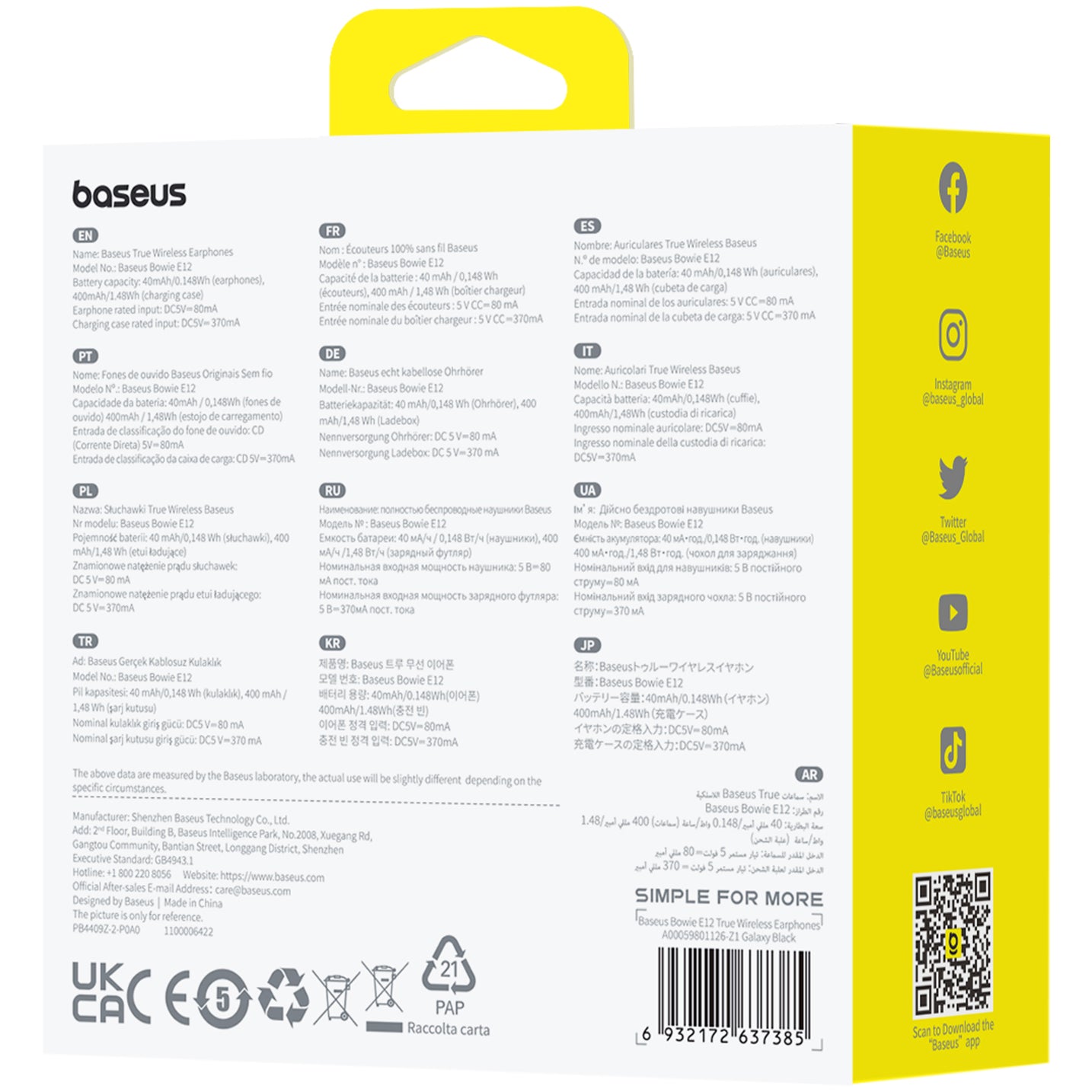 Handsfree Bluetooth Baseus Bowie E12, TWS, Negru A00059801126-Z1