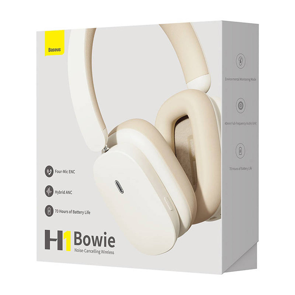 Kit mains libres Bluetooth Baseus Bowie H1, A2DP, ANC, Crème NGTW230202