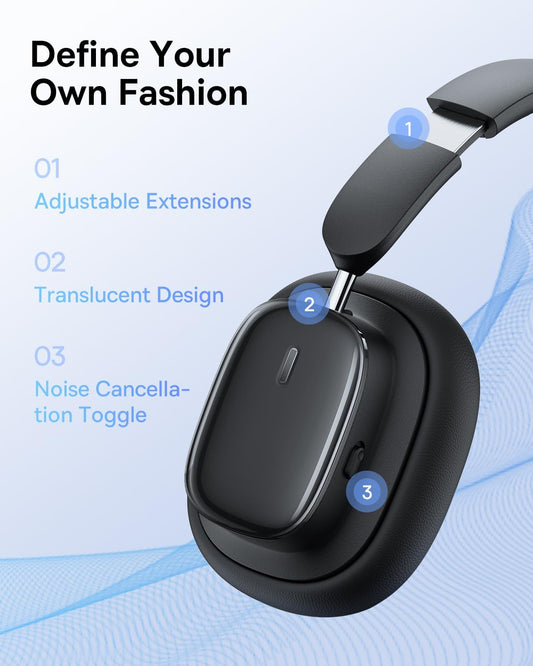 Bluetooth-Headset Baseus H1i, A2DP, ANC, Schwarz A00050402113-00