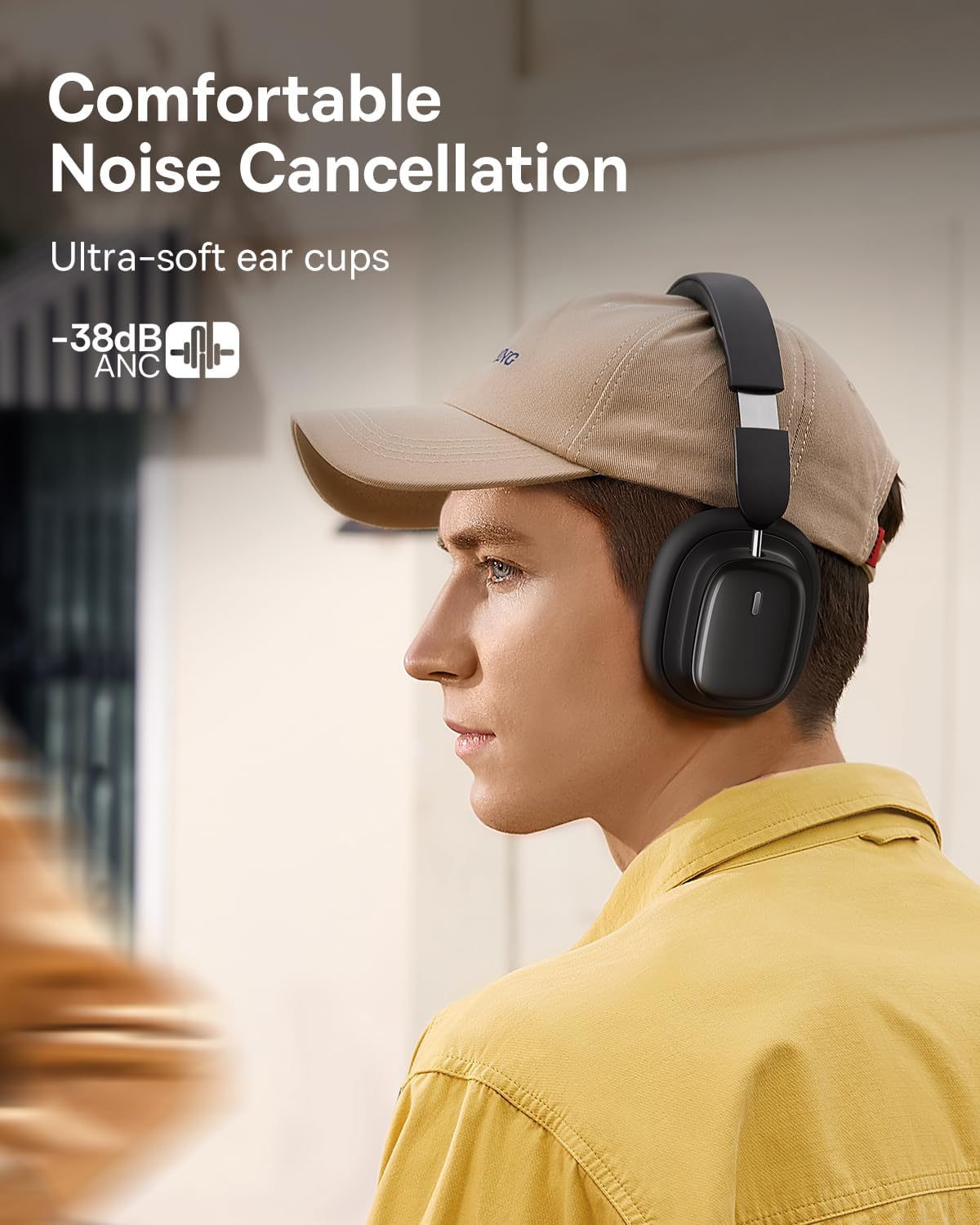 Bluetooth-Headset Baseus H1i, A2DP, ANC, Schwarz A00050402113-00