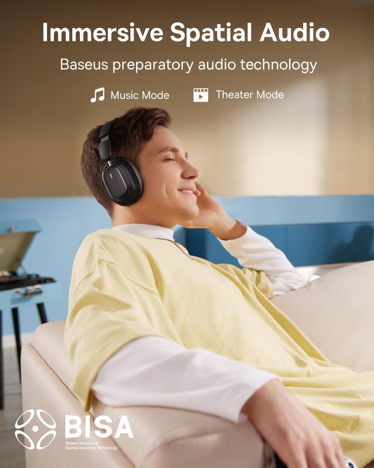 Bluetooth-Headset Baseus H1i, A2DP, ANC, Schwarz A00050402113-00