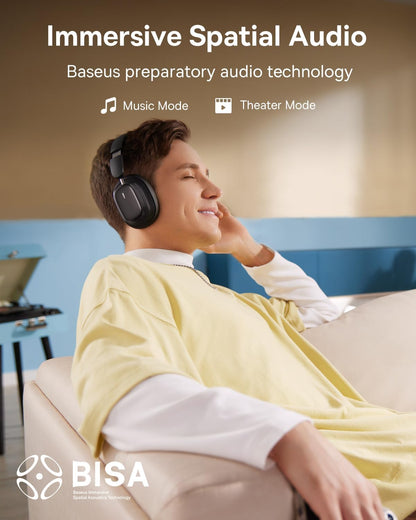 Bluetooth-Headset Baseus H1i, A2DP, ANC, Schwarz A00050402113-00