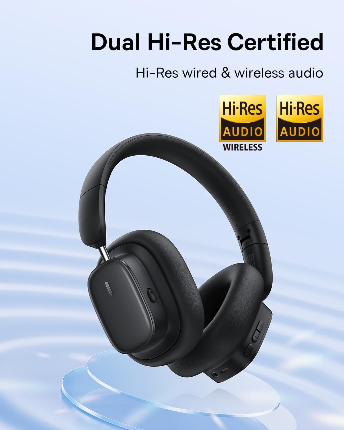 Bluetooth-Headset Baseus H1i, A2DP, ANC, Schwarz A00050402113-00