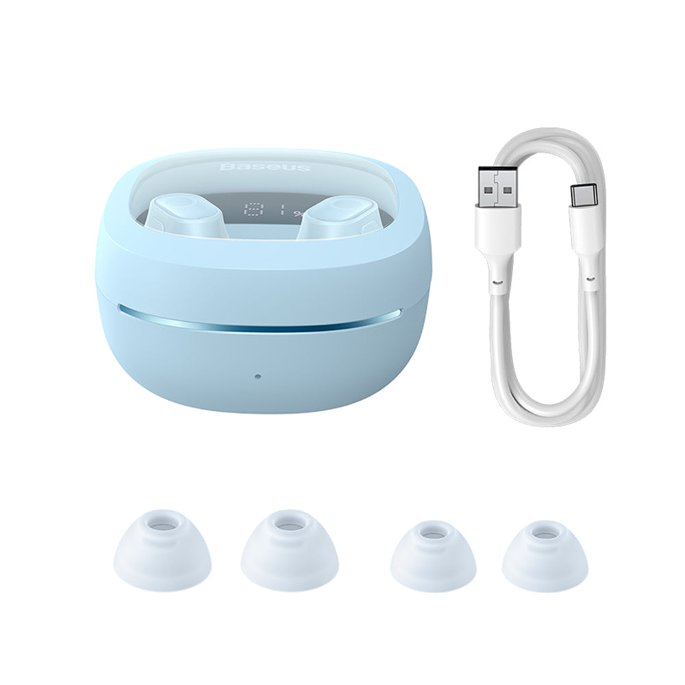 Handsfree Bluetooth Baseus WM02+, TWS, Bleu NGTW370303