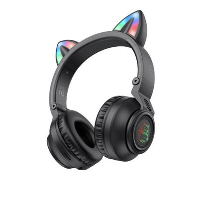 Kit mains libres Bluetooth Borofone BO18 Cat Ear, A2DP, Noir