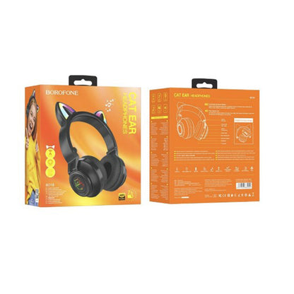Kit mains libres Bluetooth Borofone BO18 Cat Ear, A2DP, Noir