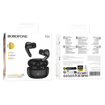 Écouteurs Bluetooth Borofone FQ1 Shine, TWS, Noir