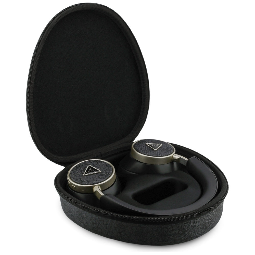 Kit mains libres Bluetooth Guess 4G Logo Triangle Doré, A2DP, Noir