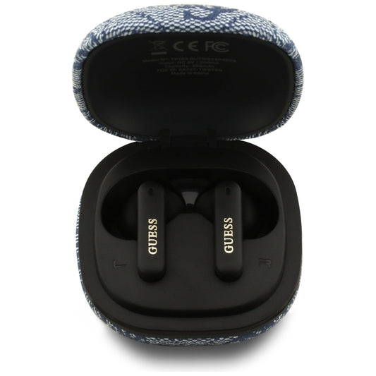 Kit mains libres Bluetooth Guess 4G Classic Metal Logo, TWS, Bleu