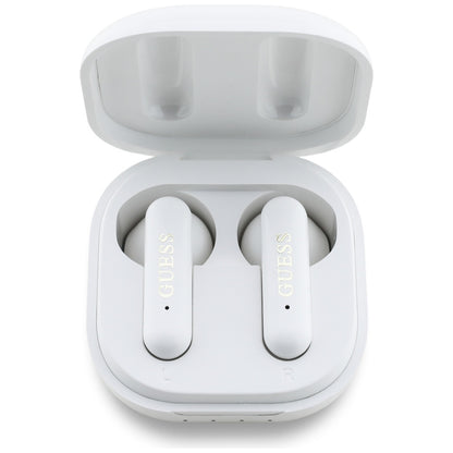 Kit mains libres Bluetooth Guess 4G Logo Métallique, TWS, Blanc