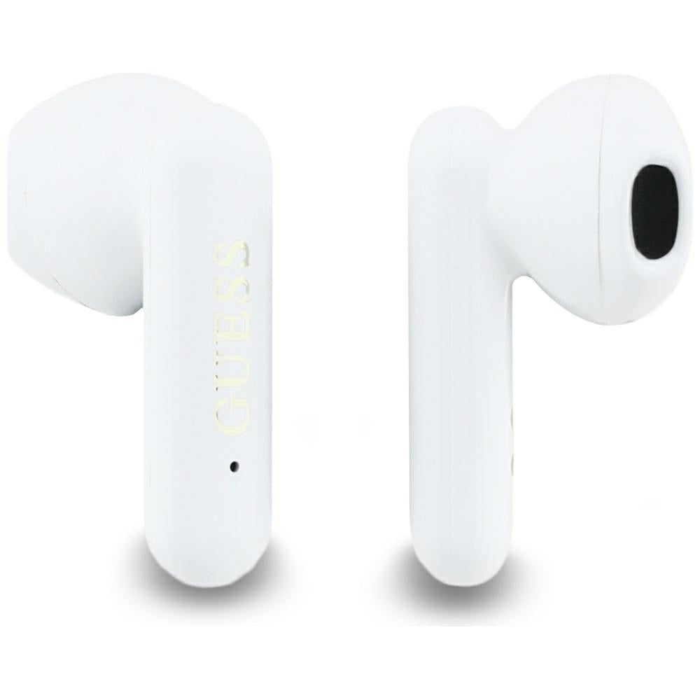 Kit mains libres Bluetooth Guess 4G Logo Métallique, TWS, Blanc