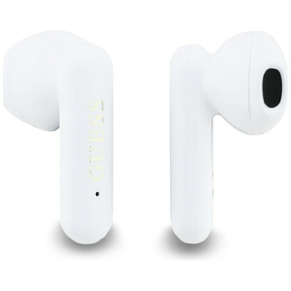 Kit mains libres Bluetooth Guess 4G Logo Métallique, TWS, Blanc