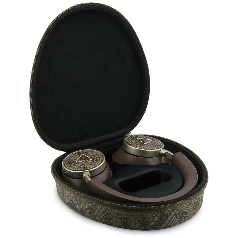 Handsfree Bluetooth Guess 4G Gold Triangle Logo, A2DP, Braun