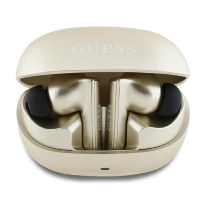 Handsfree Bluetooth Guess Capsule mit bedrucktem Logo, TWS, ANC, Gold