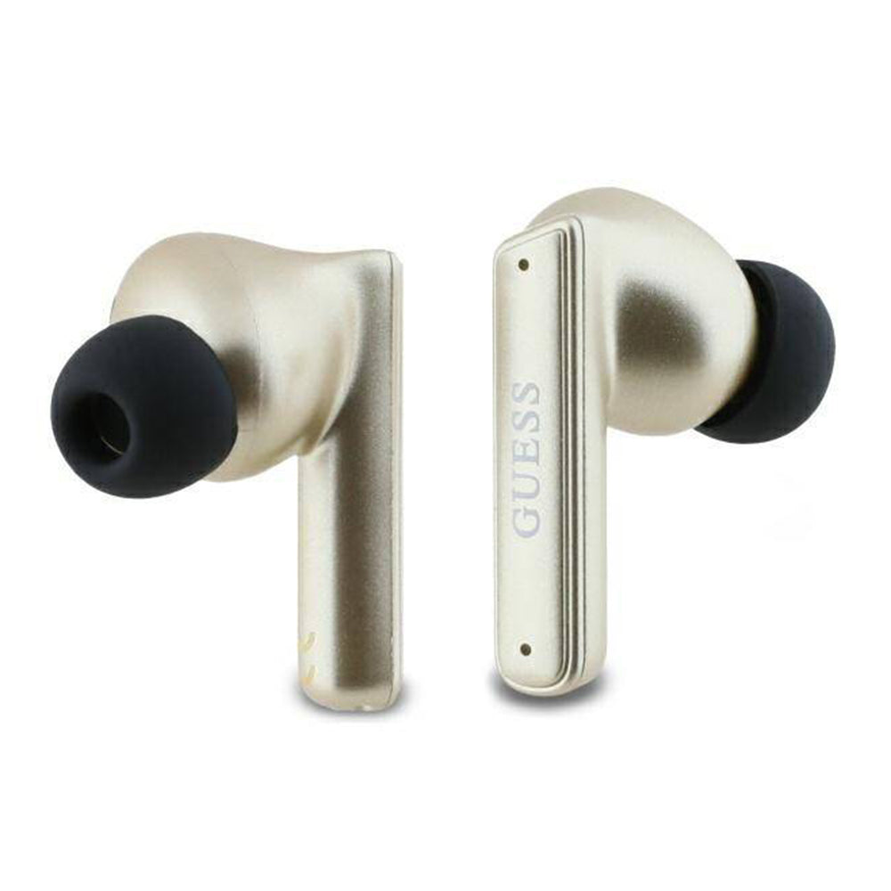 Handsfree Bluetooth Guess Capsule mit bedrucktem Logo, TWS, ANC, Gold