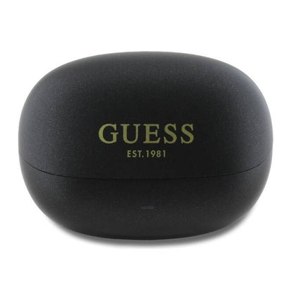 Handsfree Bluetooth Guess Capsule Logo Imprimé, TWS, ANC, Noir