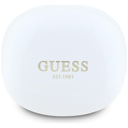 Handsfree Bluetooth Guess Flat Classic Logo Electroplated, TWS, Blanc