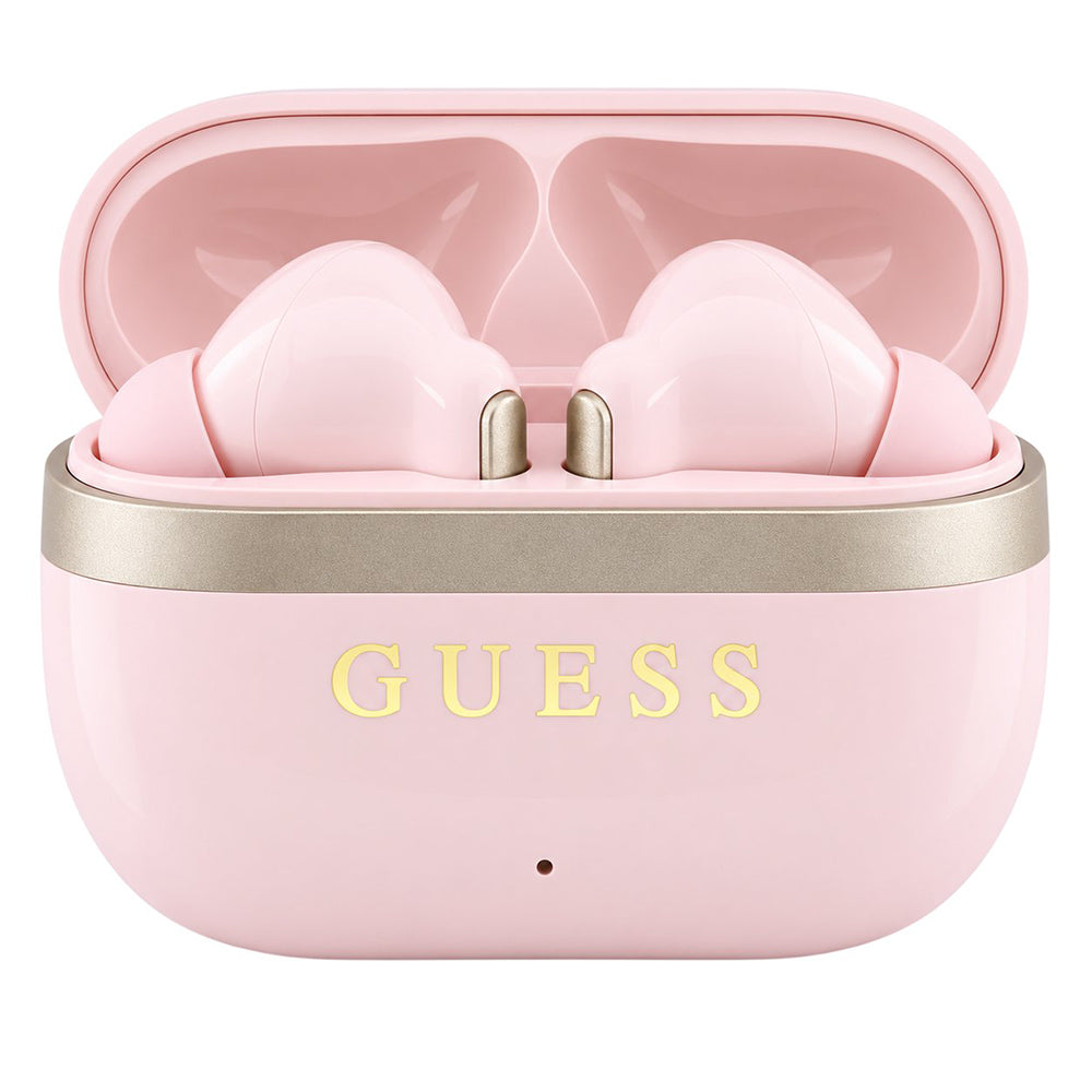 Bluetooth-Freisprecheinrichtung Guess Glossy Gold Line Printed Classic Logo, TWS, Rosa