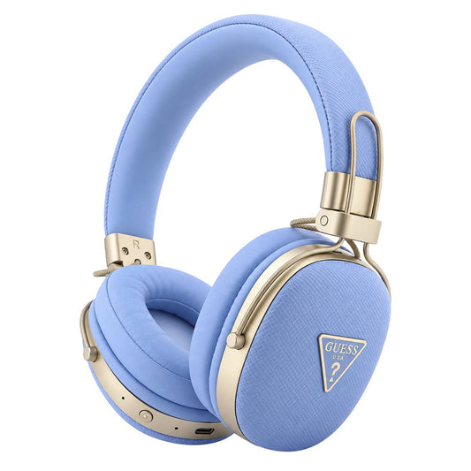 Kit mains libres Bluetooth Guess Grained Triangle Logo, A2DP, bleu