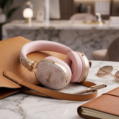 Casque Bluetooth Guess Metal 4G Script Logo, A2DP, Rose