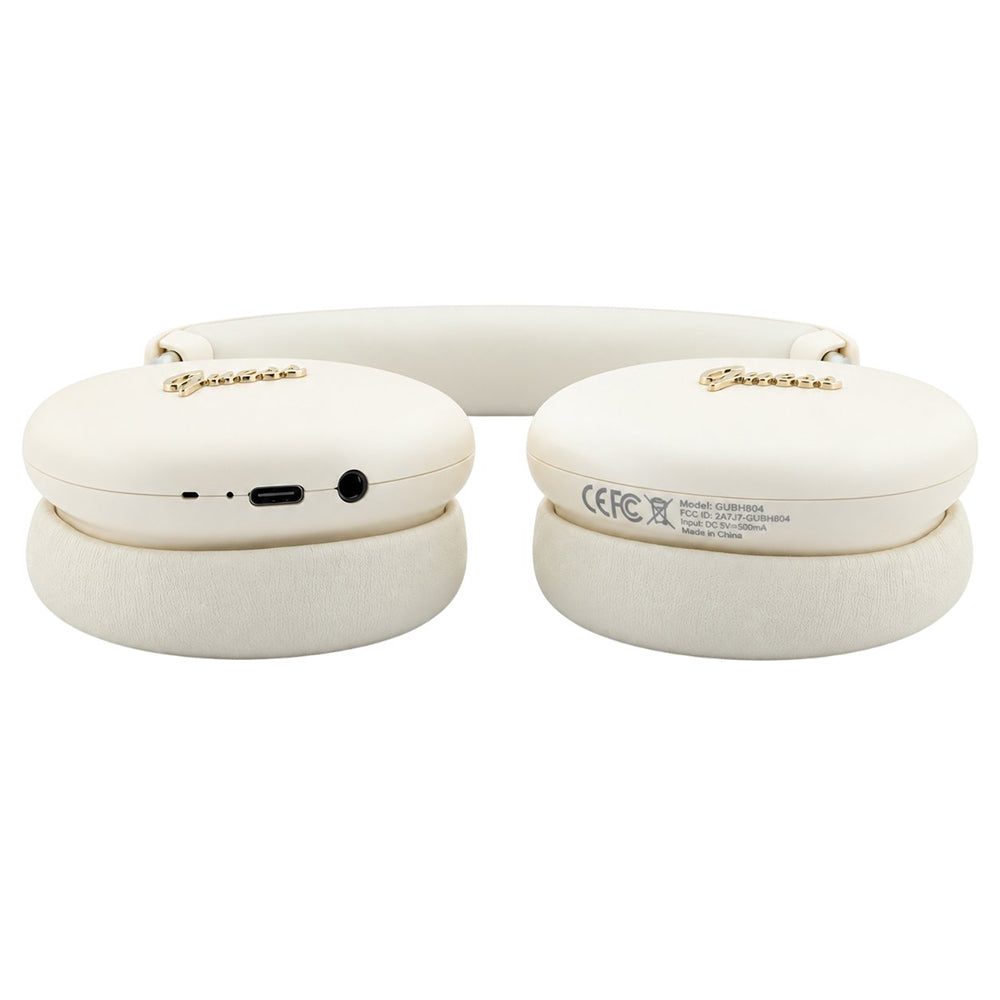 Guess Metal Script Logo Bluetooth-Freisprecheinrichtung, A2DP, Beige