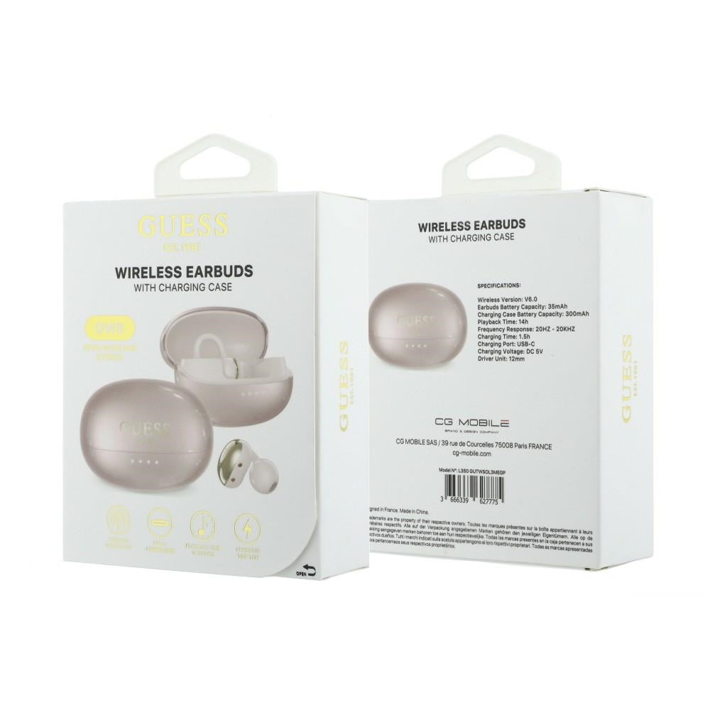 Bluetooth-Freisprecheinrichtung Guess Metallic Finish Elektrobeschichtete Teile Classic, TWS, Rosa