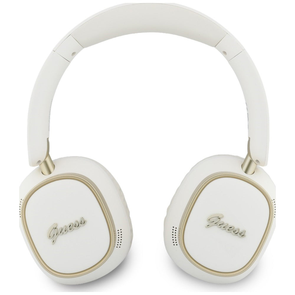 Kit mains libres Bluetooth Guess Rectangle Metal Script, A2DP, Blanc