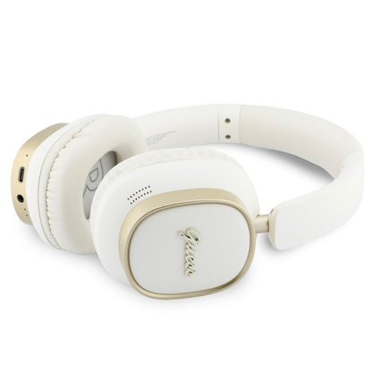 Kit mains libres Bluetooth Guess Rectangle Metal Script, A2DP, Blanc