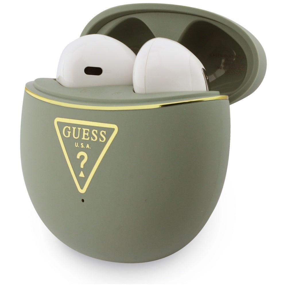 Handsfree Bluetooth Guess Script Print, TWS, Khaki