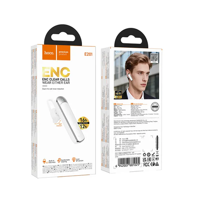 Kit mains libres Bluetooth HOCO E201, Blanc
