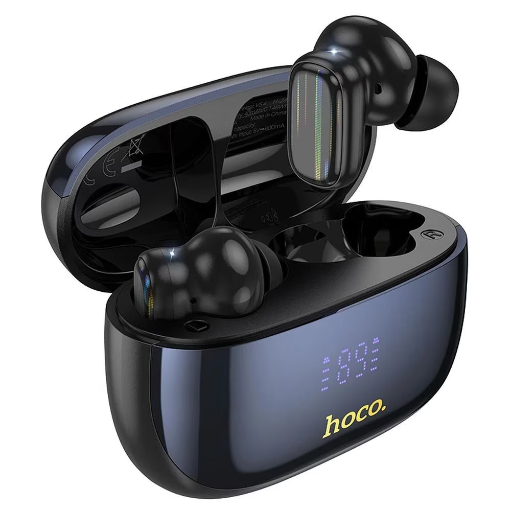 Kit mains libres Bluetooth HOCO EQ20, TWS, ANC, MultiPoint, Noir