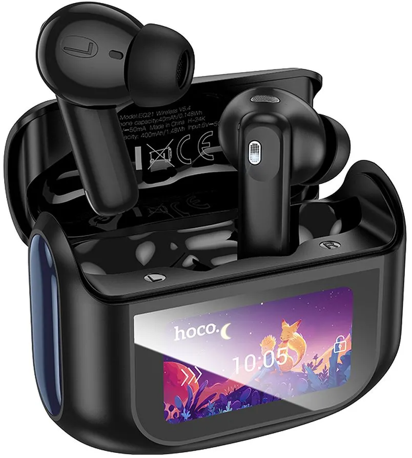 Kit mains libres Bluetooth HOCO EQ21, TWS, ANC, Noir