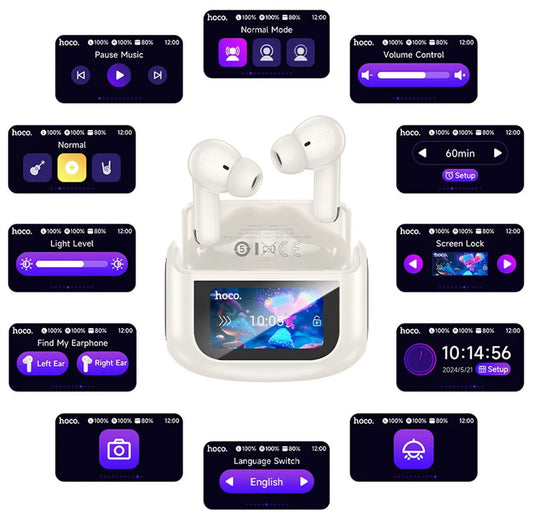 Handsfree Bluetooth HOCO EQ21, TWS, ANC, Weiß