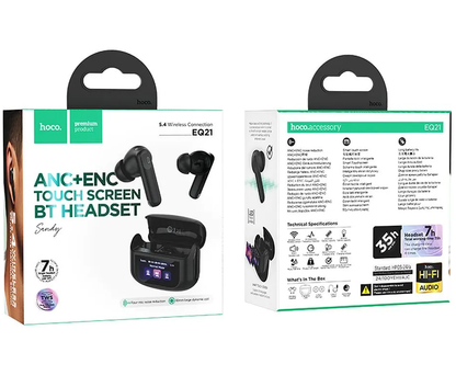 Kit mains libres Bluetooth HOCO EQ21, TWS, ANC, Noir