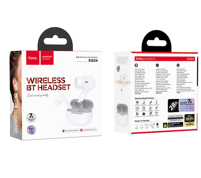 Handsfree Bluetooth HOCO EQ24, TWS, Blanc