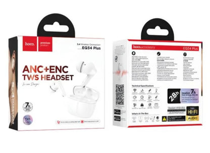 Bluetooth-Headset HOCO EQ34 Plus, TWS, ANC, Weiß