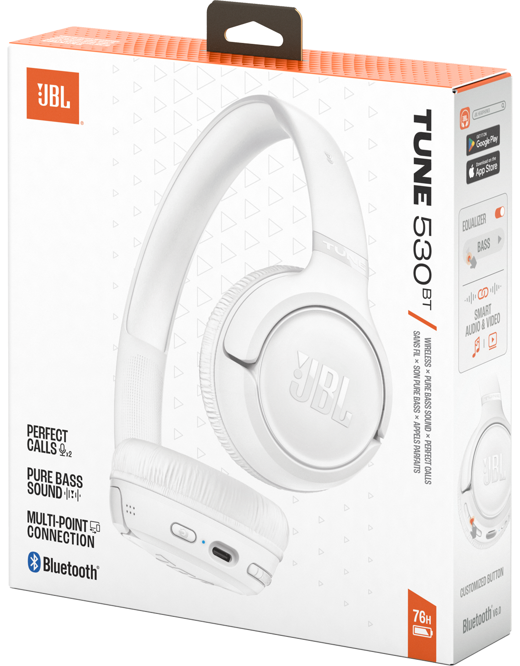 Bluetooth-Freisprecheinrichtung JBL Tune 530BT, MultiPoint, A2DP, Weiß
