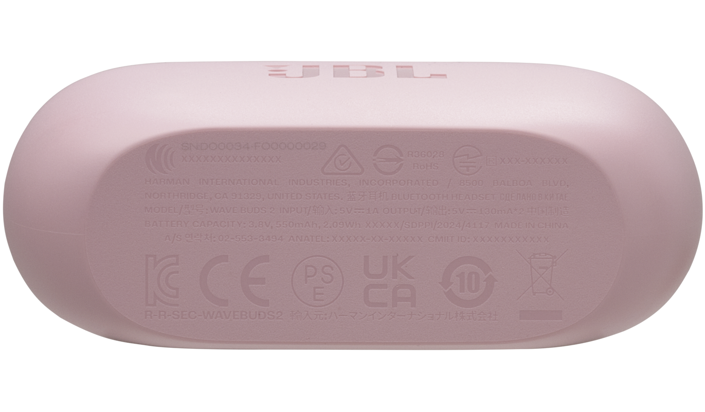 Bluetooth-Freisprecheinrichtung JBL Wave Buds 2, TWS, ANC, MultiPoint, Rosa JBLWBUDS2PIK