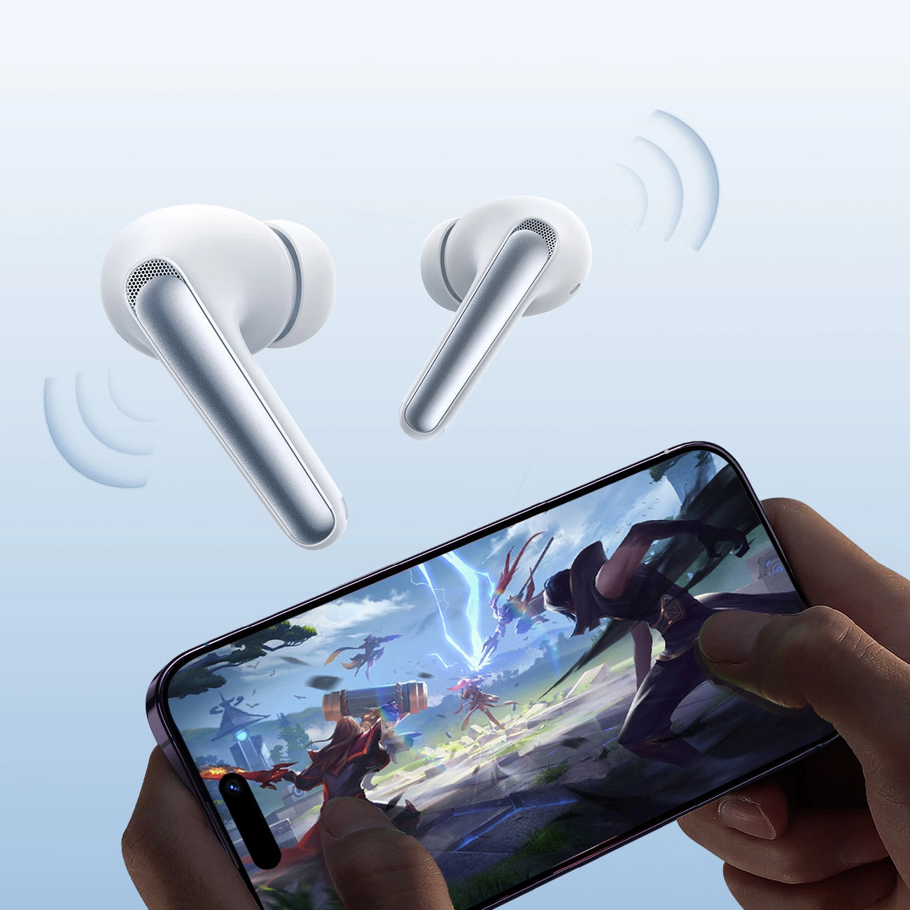 Bluetooth-Freisprecheinrichtung Joyroom Funpods JR-FN2, TWS, ANC, Weiß