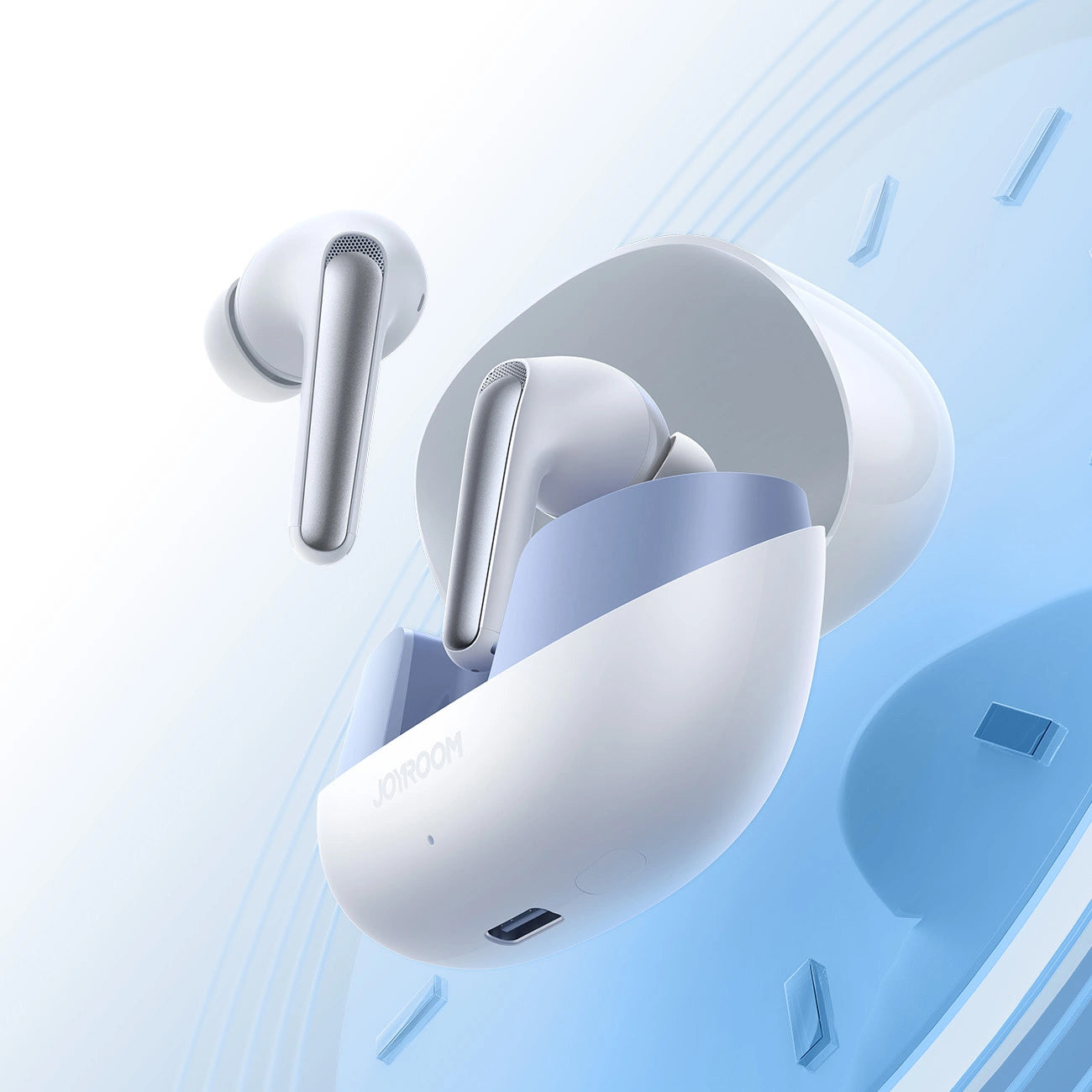Bluetooth-Freisprecheinrichtung Joyroom Funpods JR-FN2, TWS, ANC, Weiß