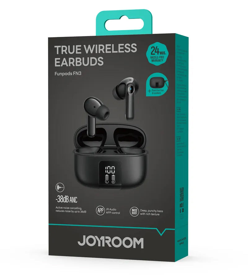 Kit mains libres Bluetooth Joyroom Funpods JR-FN3, TWS, ANC, Noir