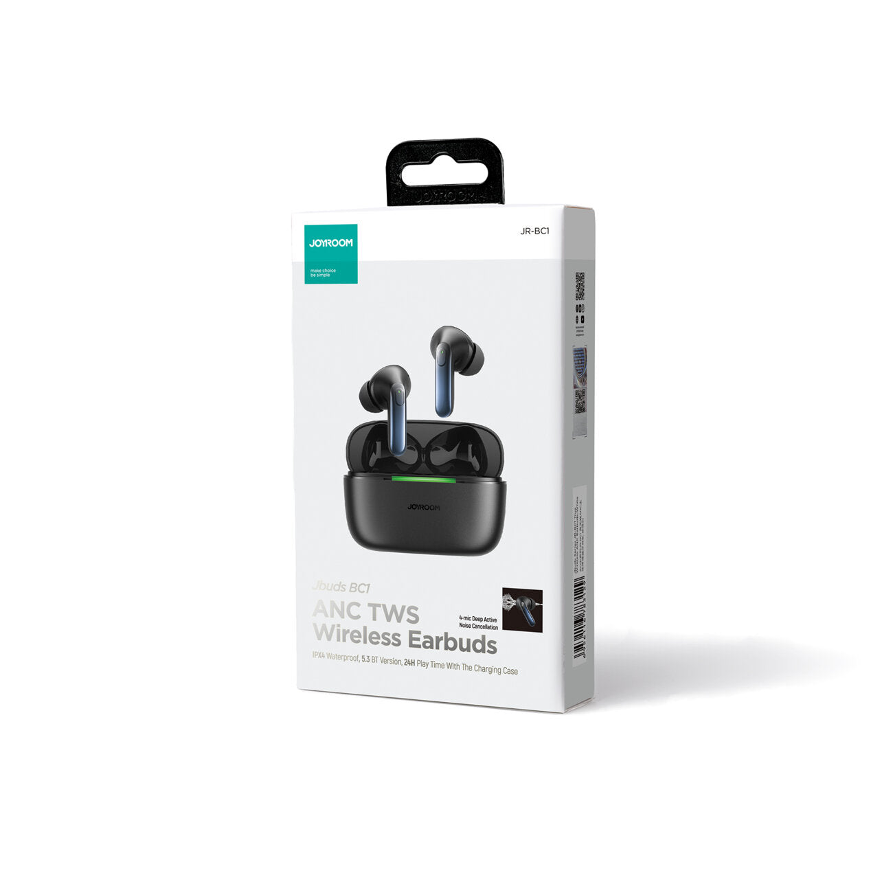 Kit mains libres Bluetooth Joyroom JR-BC1, TWS, ANC, Noir